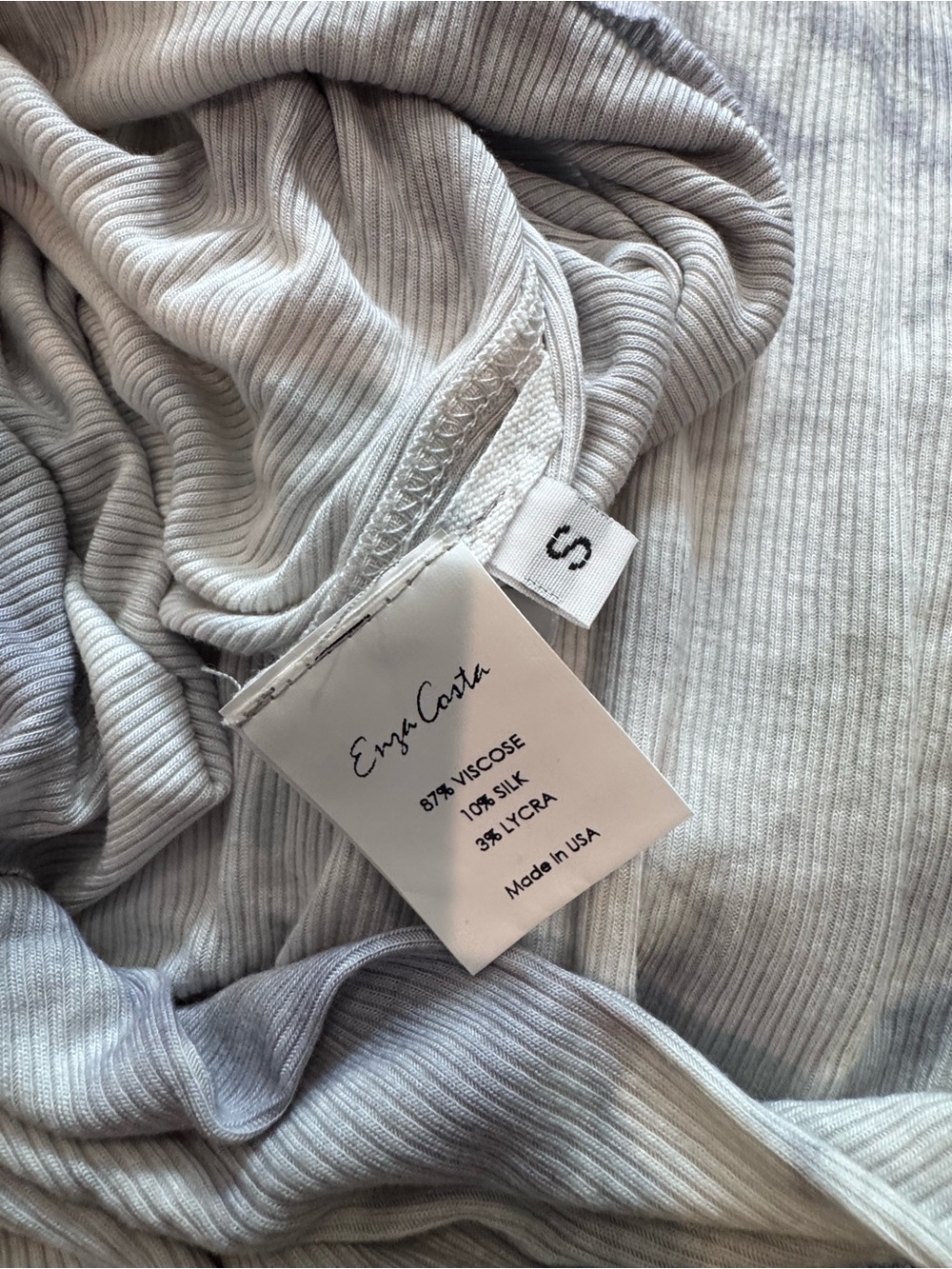 Enza Costa Tie-Dye Maxi Dress in Gray and White, size S - Picture 4 of 4